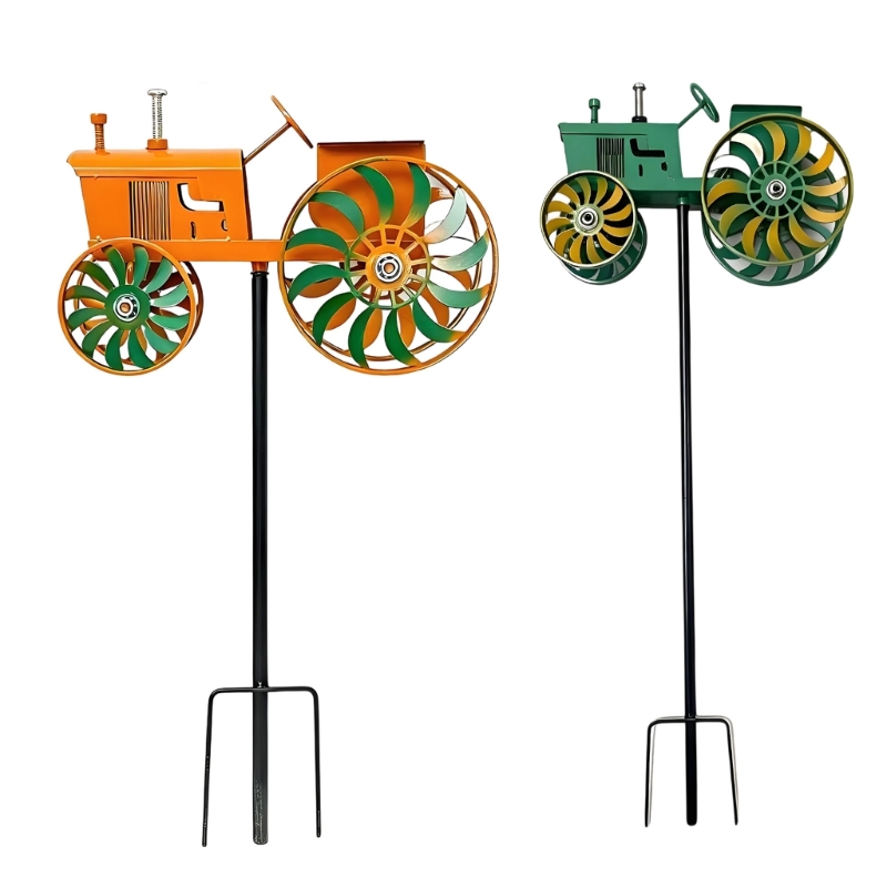 Farming Or Agriculture - F68D องค์ประกอบสวนอุปกรณ์การเกษตรที่ทำจากเหล็กอย่างพิถีพิถันพร้อมล้อหมุนที่ยอดเยี่ยมสำหรับดาดฟ้าสนามหรือธีมฟาร์ม
