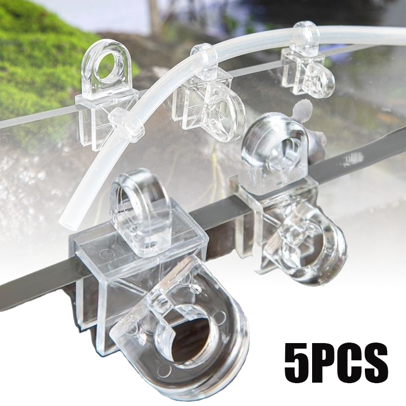 Aquaculture Aerator Pump - คลิปยึดตู้ปลา 5 ชิ้น ที่ยึดท่ออากาศขนาดเล็ก ท่อสายยางออกซิเจน ท่อปั๊ม