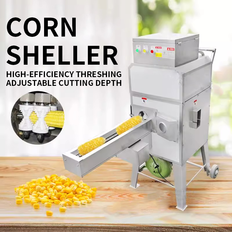 Corn Sheller Machine - เครื่องกะเทาะเปลือกข้าวโพดอัตโนมัติ สำหรับข้าวโพดสดและข้าวโพดสุก แบบเชิงพาณิชย์ ระบบขับเคลื่อนด้วยโซ่ กำลังการผลิต 600-800