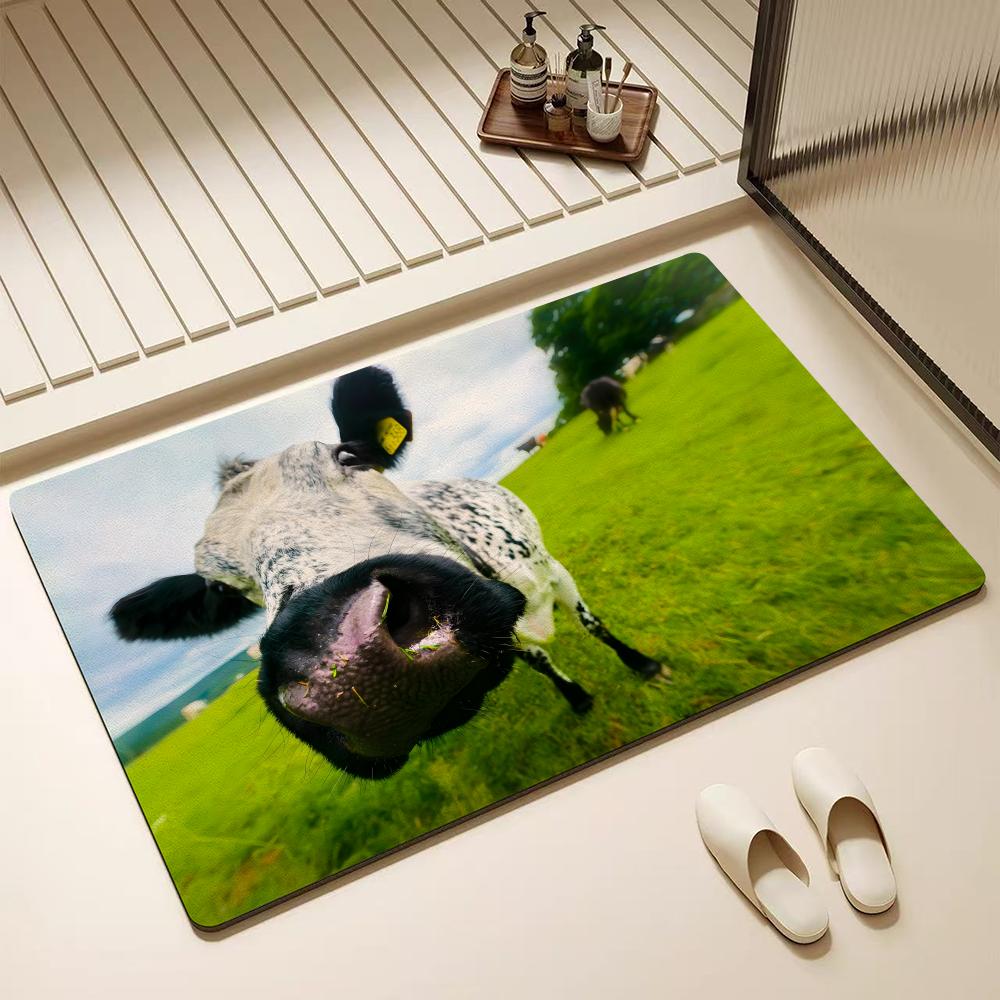 พรมเช็ดเท้าไดอะตอมไมต์ลายวัวน่ - Cow Mat Rubber บทวิจารณ์และราคา