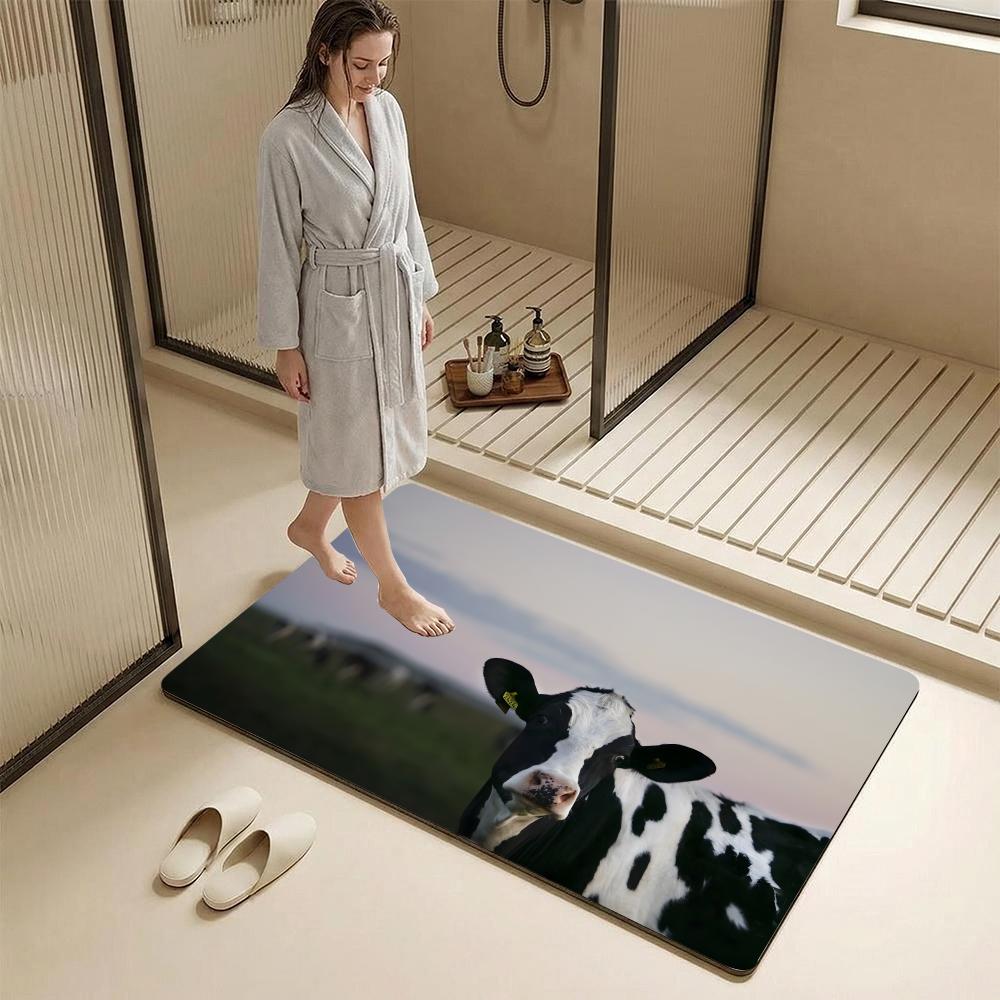 พรมเช็ดเท้าไดอะตอมไมต์ลายวัวน่ - Cow Mat Rubber บทวิจารณ์และราคา